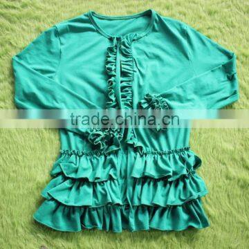 Children Girls Cotton Ruffle Plain Shirt Wholesale Baby Girls Fashion Salable Icing Shirt Boutique photo-6