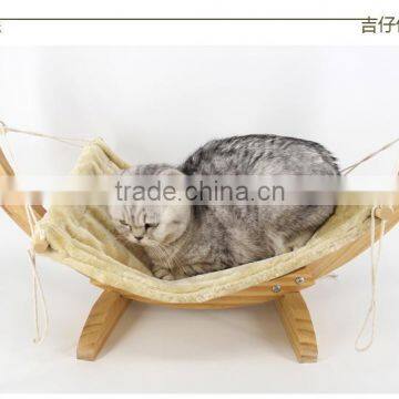 Wooden Cat Hammock With Cushion Soft Pet Bed Durable photo-4