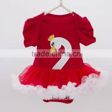 newborn 0-12monthes red color pettiskirt with short sleeve t shirt baby jumpsuit