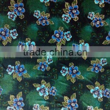 2014 New flower design KS korea velvet printed gilding fabric,four way stretch velvet,high-class fashion velvet garment 6st