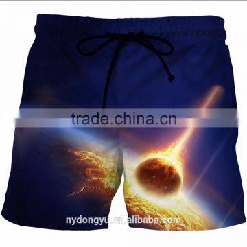 Men Fast Dry Sword Cat Beach Shorts/ Blue l na Creative Plus Size Beach Shorts With Pockets / Printed Sports Beach Wear photo-2