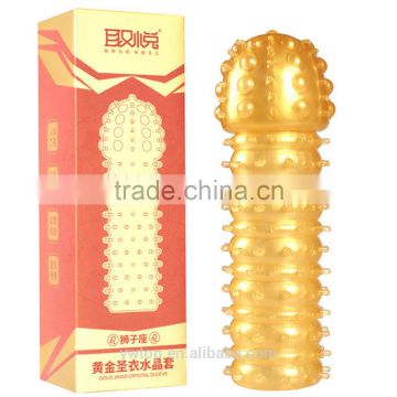 Male Sex Long time Golden Crystal Condom Delay Adult Sex Toy 4 Style Increased thickening