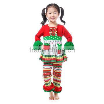 Latest design 2016 holiday Xmas baby christmas outfits boutique girl M6092201