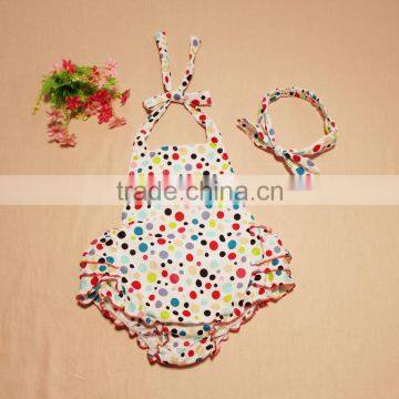 Colored Dots Baby Ruffle Outfit Cotton Romper