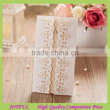 Latest Design White Laser Cut Wedding Invitation Card