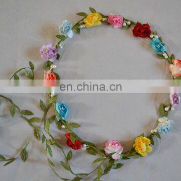 2015 promotion new item flower crown headband with different colors fabric flower FH2165