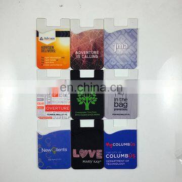 Customize logo printing 3m sticker silicone mobile phone card pocket for bus/credit card holding