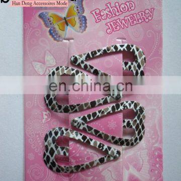 Fashion Heart Shaped Matel Fancy Hair Snap Clips Camouflage Print Hair accessories