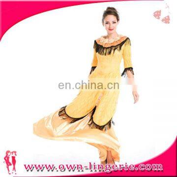 Medieval Renaissance Woman Queen Halloween Costume Yellow