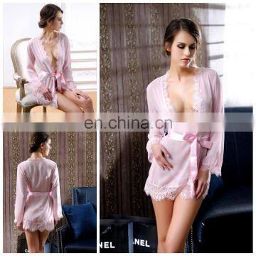 Long sleeve robe nighties for women