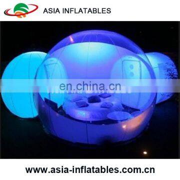 Inflatable PVC double bubble tent with tunnel price for outside camping