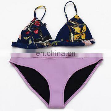 Women Neoprene Printing Swimwear Cover up Sexy Girls Bikini Wholesale photo-3