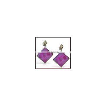 Dark Purple Cute Loop Earrings