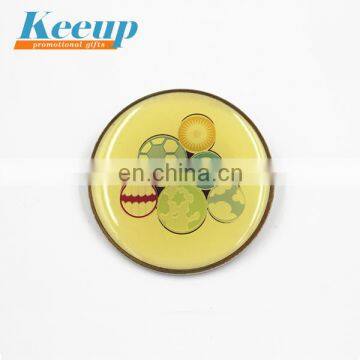 Over Printing Processed Cheap Round Shape Custom Epoxy Metal Badge