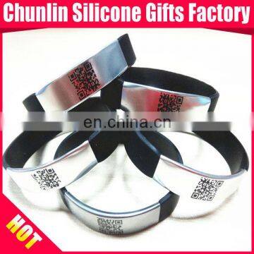 Silicone Bracelets With QR Code on Metal Clips/Buckles photo-3