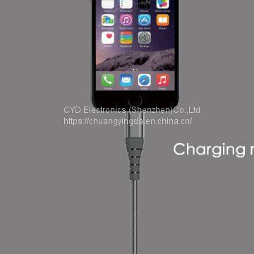 MFi Lightning Cable With Aluminum Connector and Metal Nylon Braided Cable, 1m/1.8m 2.4a photo-5
