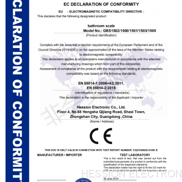 bathroom scale CE certificate