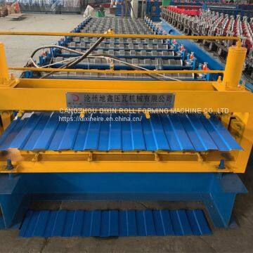 Floor Tile Double Layer Making Machine Steel Sheet Metal Roofing Rolls Forming Machine photo-5