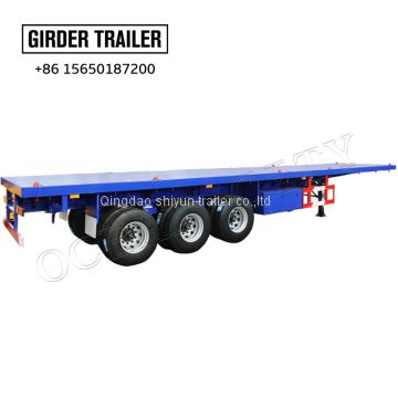 Ocean city brand 3 axles 40ft shipping standard container flatbed semi trailer with twist locks