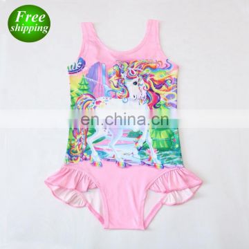 2019 Kids one piece unicorn swimsuit beachwear 2-8T kids girls bikinis swimwear