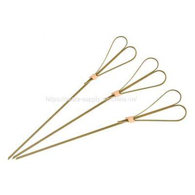 Wholesale Disposable Bamboo BBQ Knot Skewers Hearted Shaped Picks