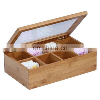 OEM Accept Customized Logo Glass Lid Wooden Tea Box photo-5