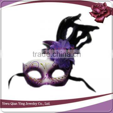 Custom Decorative Craft Venetian Eye Mask With Feather and Flower photo-2