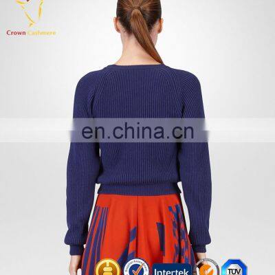 Ladies Fashion Long Sleeve Rib Knit Sweater photo-2