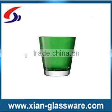 Promotional wholesales green drinking glass