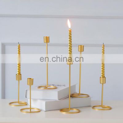 2021 Wholesale Customized Gold&Black Metal Taper Decorative Lantern Candle Holder For Home Decor