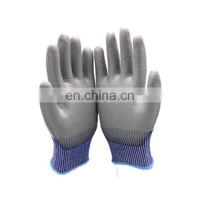 Leve 5 Grey PU Coating HPPE Anti Cut Gloves photo-2