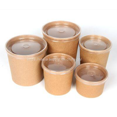 Paper soup bowls heavy duty kraft disposable 12 oz disposable food packaging brown kraft paper storage containers
