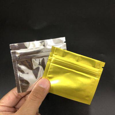 Wholesale smell proof custom printed zip lock small 3 side sealed pouch laminated aluminum foil sachet