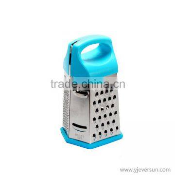 High quality 6 sides stainless steel grater, stainless steel cheese grater, 6 sided dice with handle wholesale