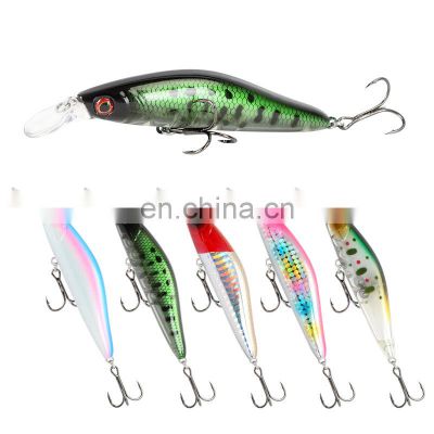 9.5cm 12.9g  5 colors 3D Bionic eyes Saltwater Fish Baits with Treble Hooks  Quivering Sinking Minnow Sea Bass  Bait Fishing