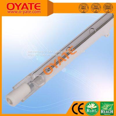 1000w OYATE quick response  infared heating lamp quartz infrared halogen heat lamp short wave infrared heating lamp for industrial heating white reflector infrared halogen single tube lamps