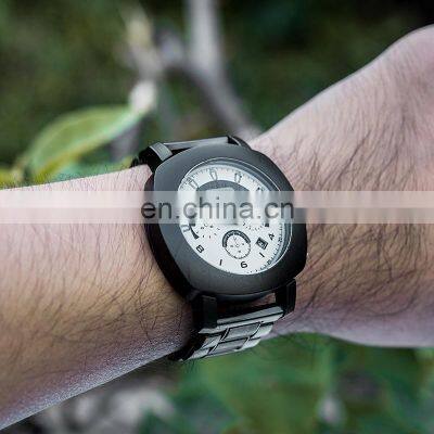 BOBO BIRD Wood Watch Men Stopwatches Handmade Chronograph Quartz Watches Square Wristwatch Gift for Male Dropshipping photo-3