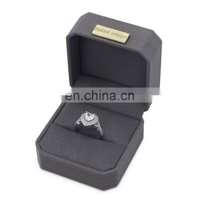 High-End Octagonal Dark Green  Pu Leather Ring Box