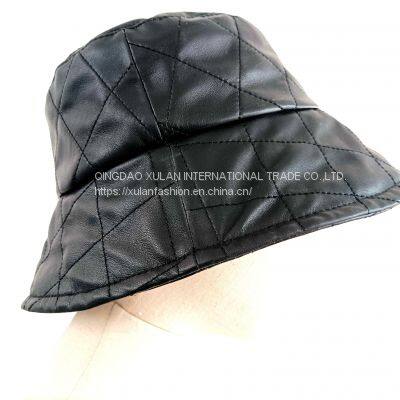 FASHION LADIES' GENUINE SHEEPSKIN LEATHER BUCKET HATS photo-4