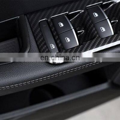 4 x Carbon Fiber For Alfa Romeo Giulia 2016 2017 2018 ABS Chrome Window Lift Switch Button Frame Cover Trim Stickers Accessories