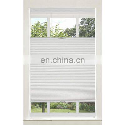 Cordless Magnet double pleated day night honeycomb blinds/top down bottom up pleated cellular shades