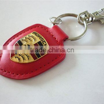 2015 Customized Genuine Leather/PU Car holder Leather Car Keychain/Key chain With Gift