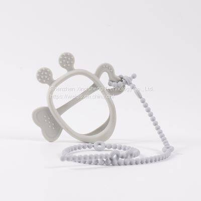 Factory Price BPA Free Rodents Teething Chewable Silicone Necklace Cartoon Bee Baby Toys Teether photo-2