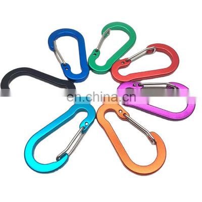 Wholesale Colorful 62 mm D Shape Aluminum Hook Carabiner Clip Keychain Climbing Carabiner For Camping Hiking Outdoor Accessories