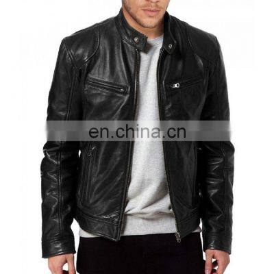 Wholesale Slim Fit Jacket Real Leather Jacket Custom  Men fashion Jacket