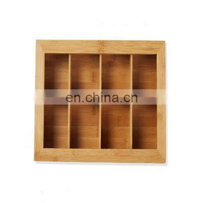 High Quality New Design Premium Bamboo Tea Box With Lid 8 Storage Sections Kitchen & Tabletop Storage Bins Pantry Organizer photo-2
