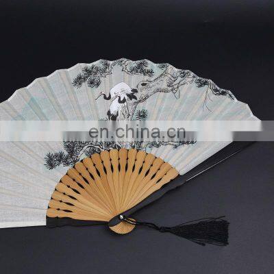 2021 Wholesale Custom Printed Logo Folding High Quality Personalized Bamboo Hand Held Fan photo-2