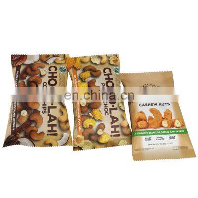 Middle seal snack packaging bag nut sachets resealable aluminum foil instant milk coffee food packing bags