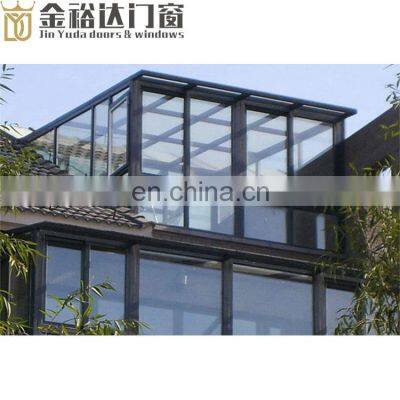 glass roof skylight Flat roof inclined sun room Aluminum Alloy frame material sunroom