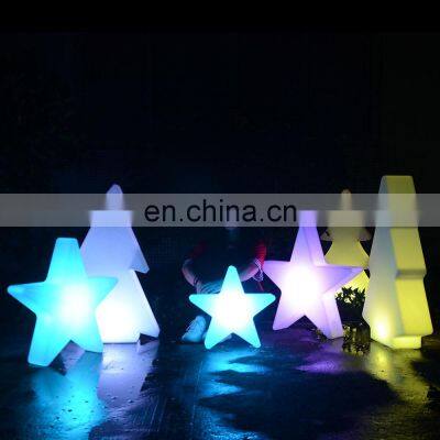 led Christmas ornament solar light /wireless festival party decorative mini lighted plastic led stand light star/tree/snow lamp